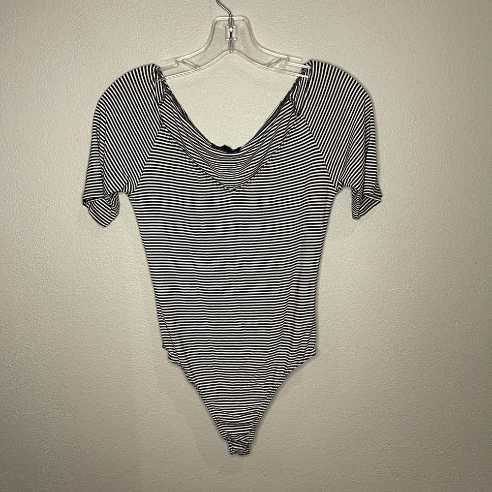 L. A. Hearts Black & white striped Bodysuit Size Large